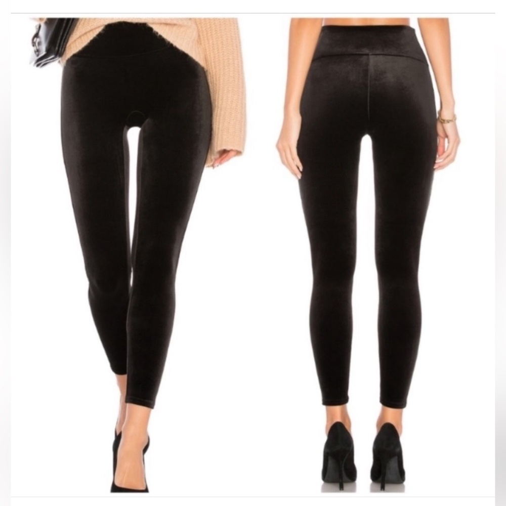 Women's Black Velvet Leggings